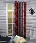 Fashion String Polyresin Door Curtain Set (7 feet Long, Maroon)