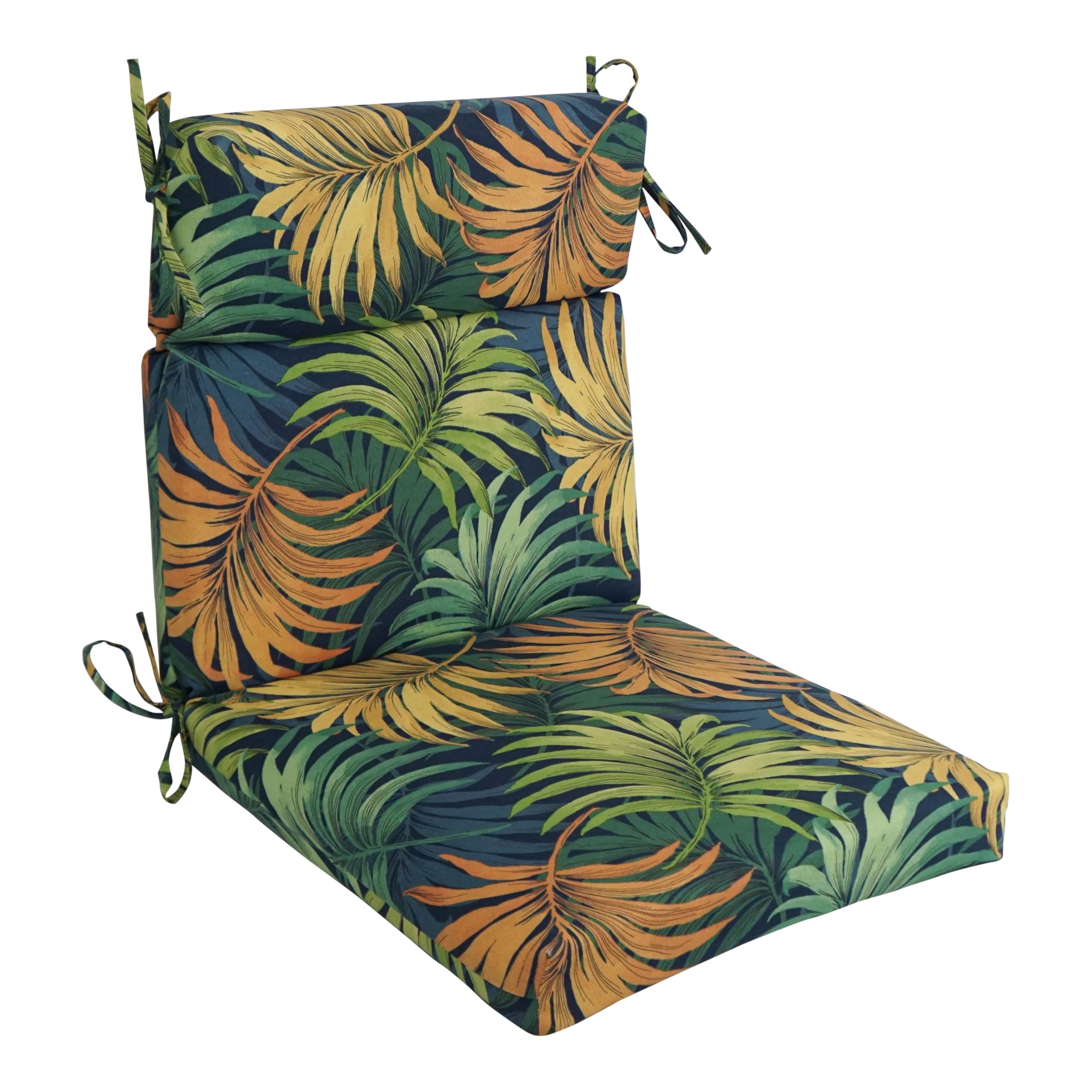 18-inch by 38-inch Spun Polyester Patterned Outdoor Squared Chair Cushion