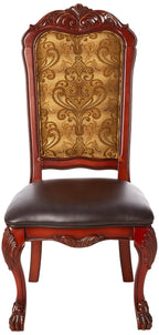 Acme Dresden Dining Side Chair in PU and Cherry Oak (Set of 2)