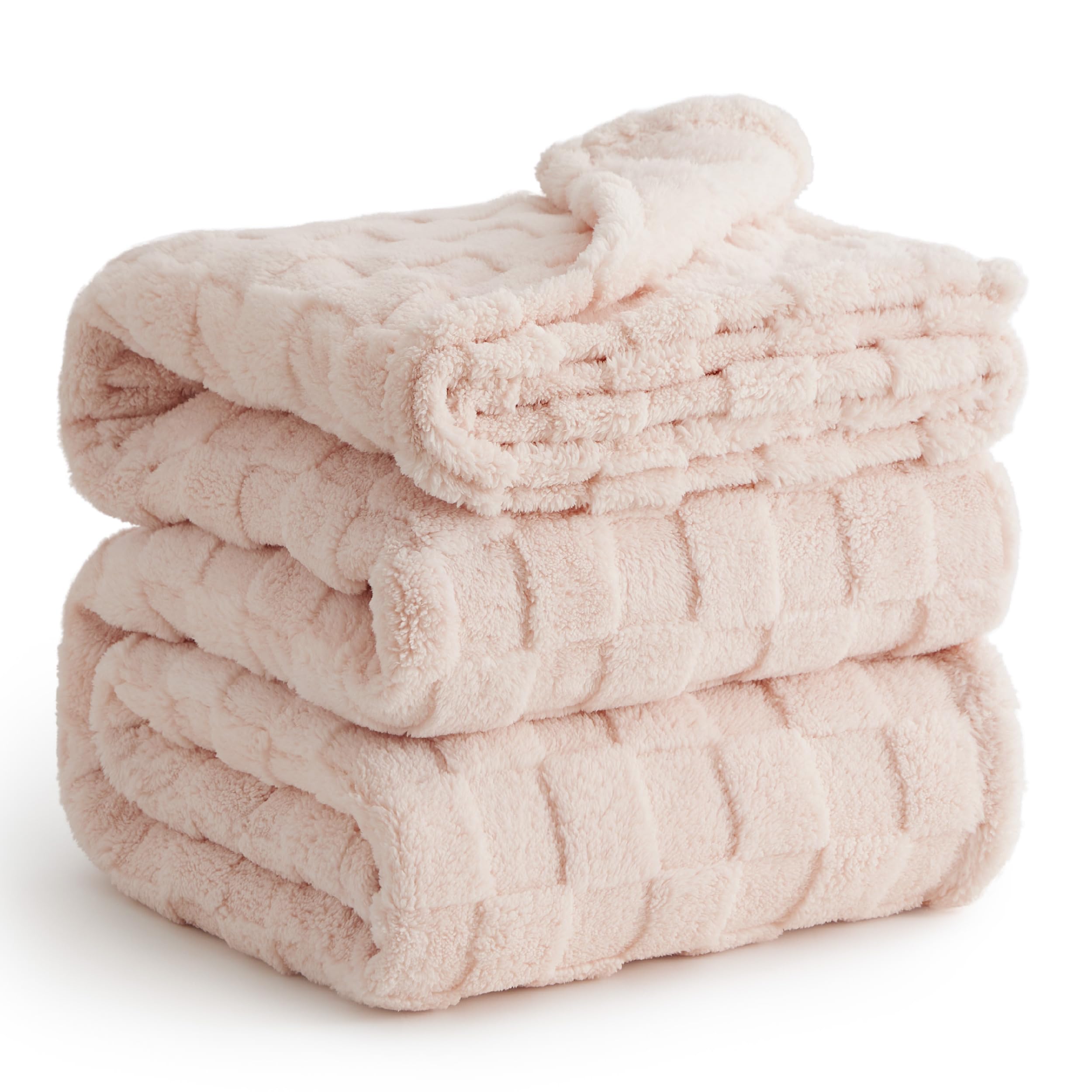 Bedsure Light Pink Fleece Blanket For Couch - Super Soft Cozy King Blankets For Women, Cute Small Blanket For Girls, 108X90 Inch