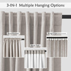 Uhitech Linen Blackout Curtains For Living Room Pinch Pleated Curtains Insulated Curtains 90 Inch Length 2 Panels Set Black Out