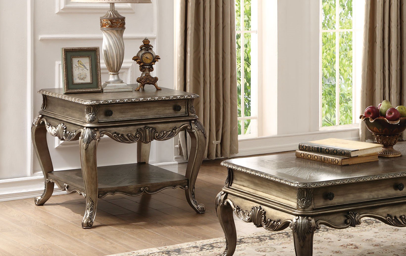 Acme Ragenardus 1 Drawer Wooden End Table With Bottom Shelf In Vintage Oak