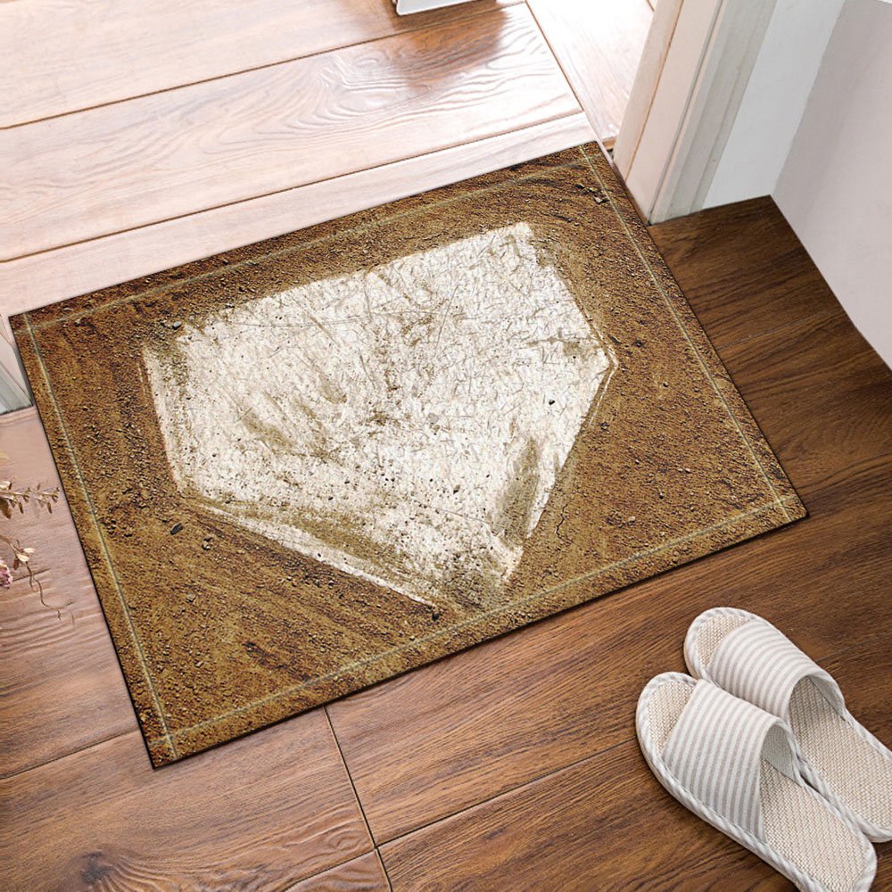 NYMB Baseball on The Wooden Bath Rug, Non-Slip Floor Entryways Outdoor Indoor Front Door Mat,Bath Mat Bathroom Rugs, (15.7X23.6i