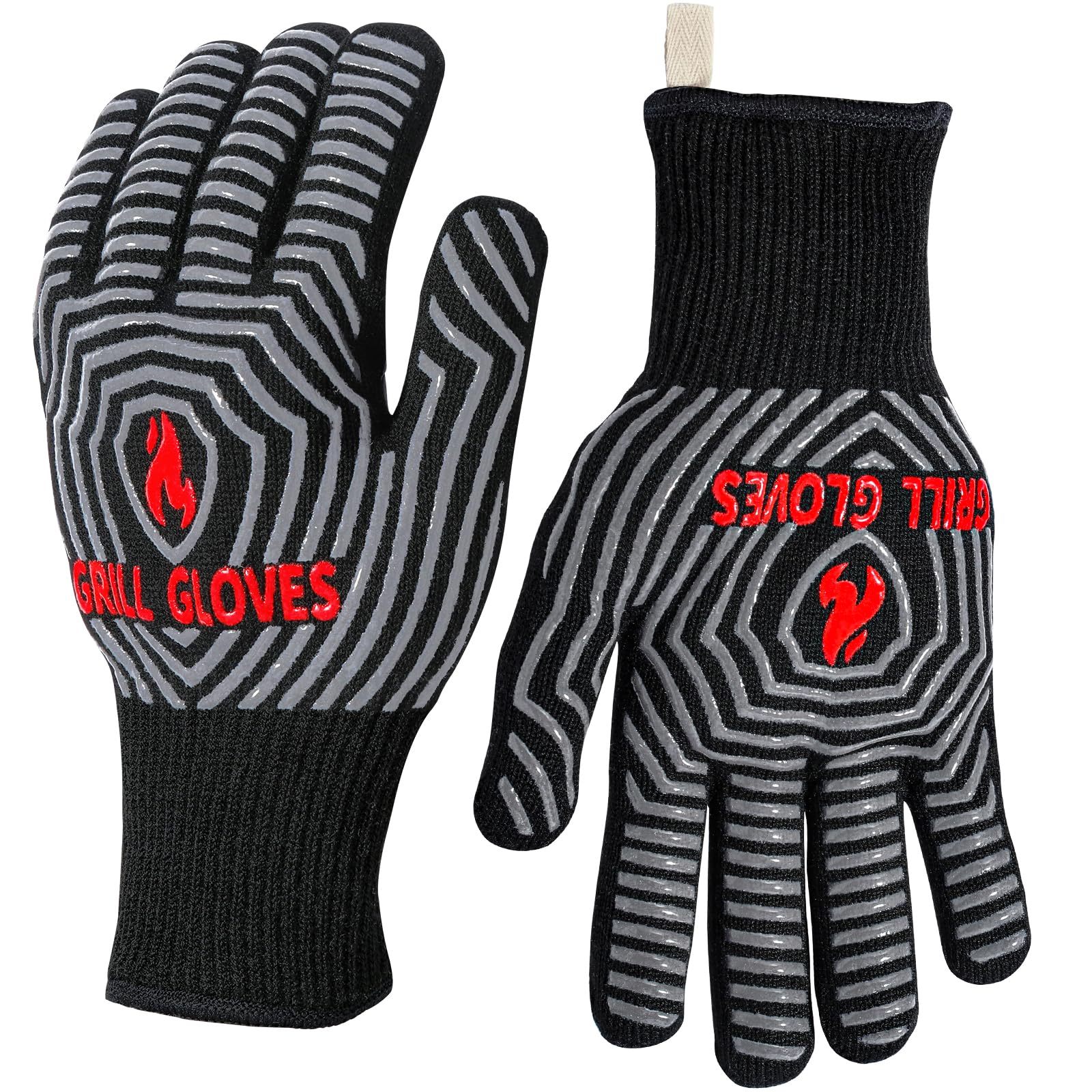 Quwin Bbq Gloves, 1472? Extreme Heat Resistant, Silicone Non-Slip Oven Mitts, Kitchen Gloves For Grilling, Cooking, Baking-1 Pai