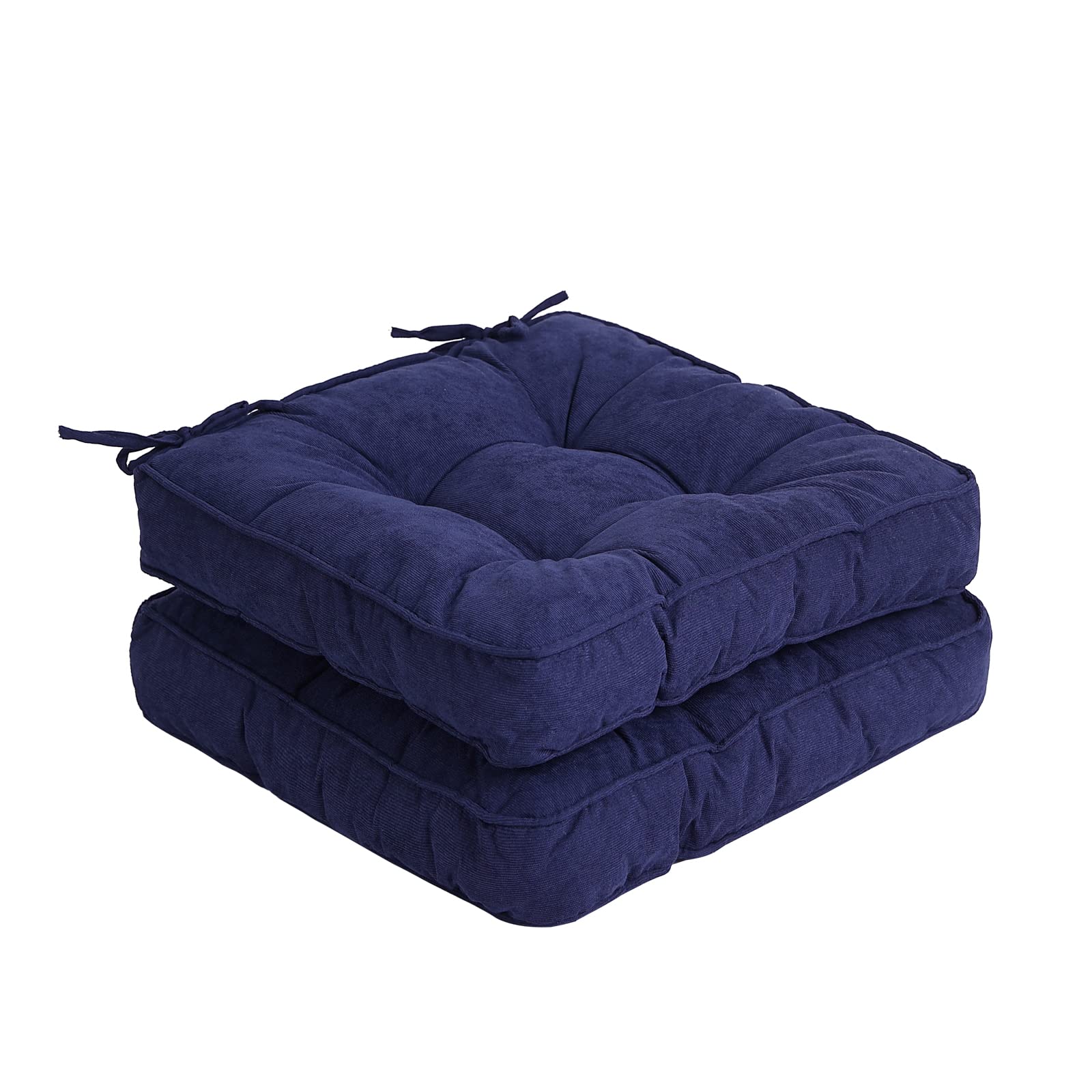 Tiita Chair Pads Cushions 18X18 Inch, Square Floor Pillows Pad For Patio Outdoor Furniture, Kitchen Dining Chairs With Ties Set