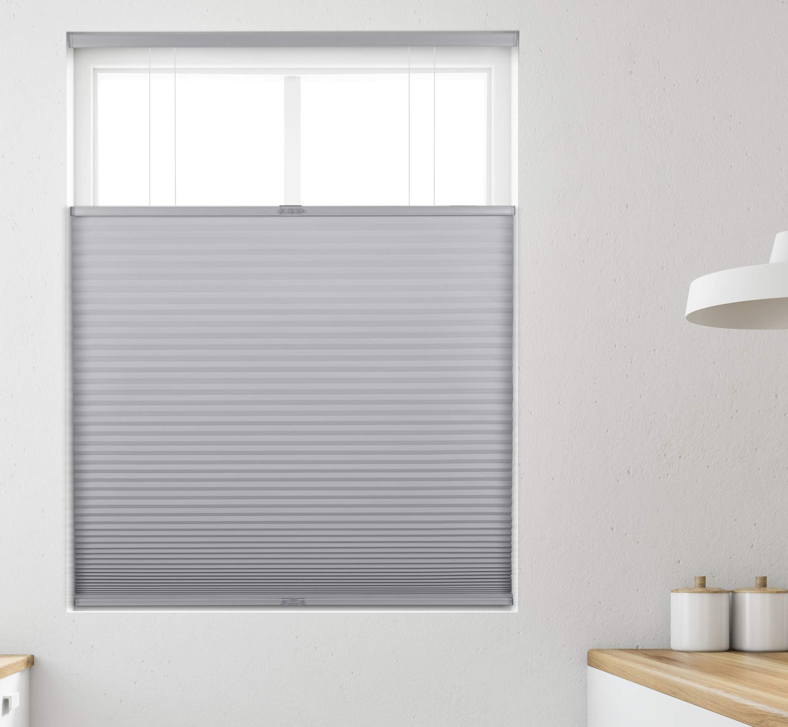 Arlo Blinds Grey Light Filtering Top Down Bottom Up Deluxe Cordless Cellular Shades - Size: 35'' W X 60'' H, Cordless Honeycomb