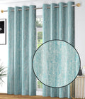 FRESH FROM LOOM Supreme Texture Polyester Curtains for Home 5 Feet Padre| Semi Black Out 80% Room Darkening Screens (Aqua | 2pc