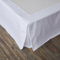 Biselina French Linen Wrap Around Bed Skirt With Pleated Corner 18-Inch Tailored Drop Natural Flax Cotton Blend Basic Soft Cozy