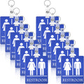 Unisex Restroom Pass Keychains Bathroom Pass Key Tag Bathroom Tag With Key Holder Keychain For Women Men Classroom Students(12 P