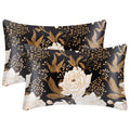 Exq Home Satin Pillowcase For Hair And Skin Queen - Peony Printed Standard Silk Pillowcase 2 Pack 20X26 Inches - Satin Pillow Ca