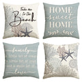 Avoin Colorlife Summer Take Me To The Beach Coral Starfish Throw Pillow Covers, 18 X 18 Inch Grey Home Sweet Home Motto Blue Cus