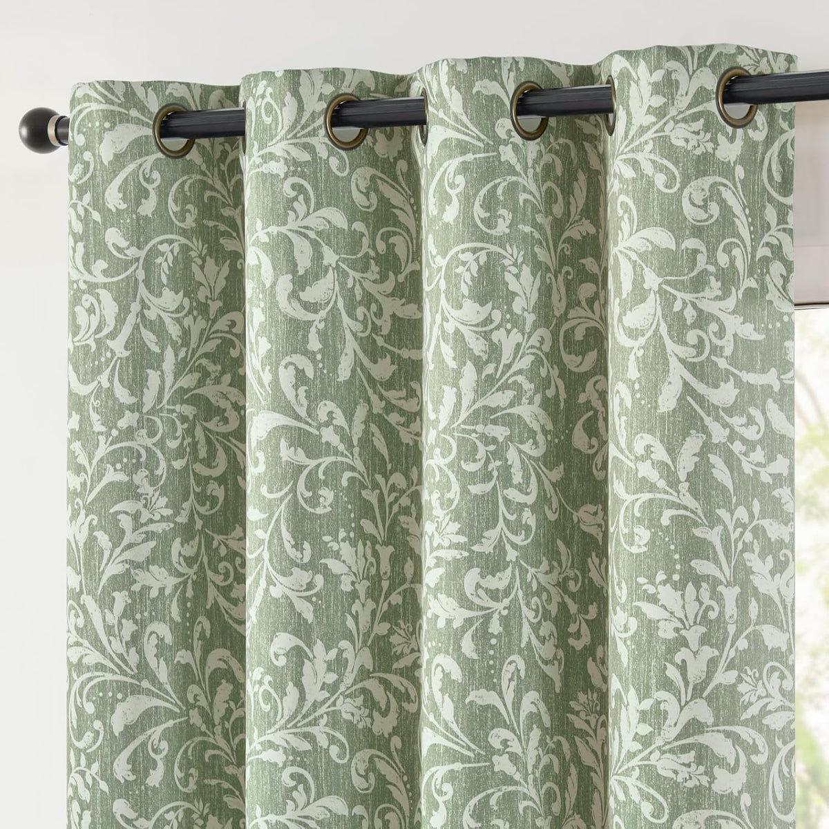 Roseate 100% True Black Out Curtains (5 Feet/Set of 1) Printed Room Darkening Curtain & Thermal Insulated for Bedroom, Living Ro