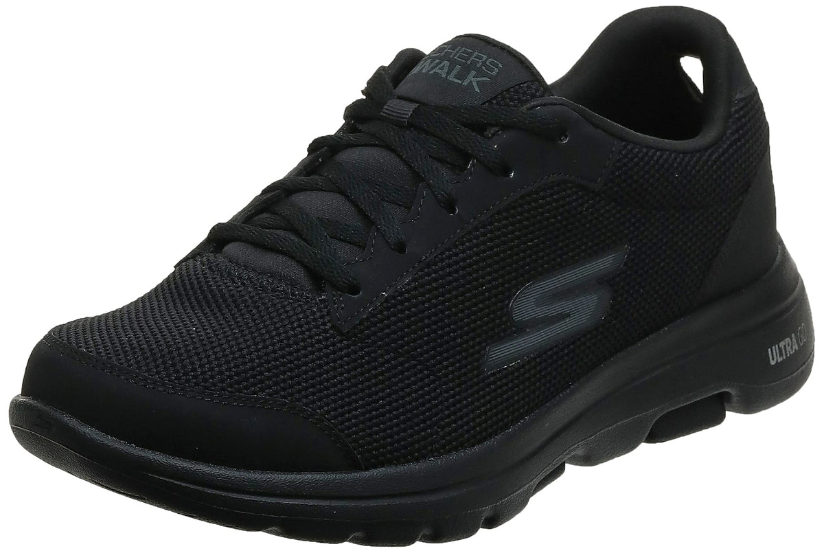 Skechers Mens Gowalk 5 Qualify-Athletic Mesh Lace Up Performance Walking Shoe Sneaker, Black 2, 85 X-Wide