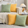 Fancy Homi Set Of 4 Spring Boho Decorative Throw Pillow Covers 18X18 Inch For Couch Bed Sofa, Sage Green Yellow Room Decor, Soft