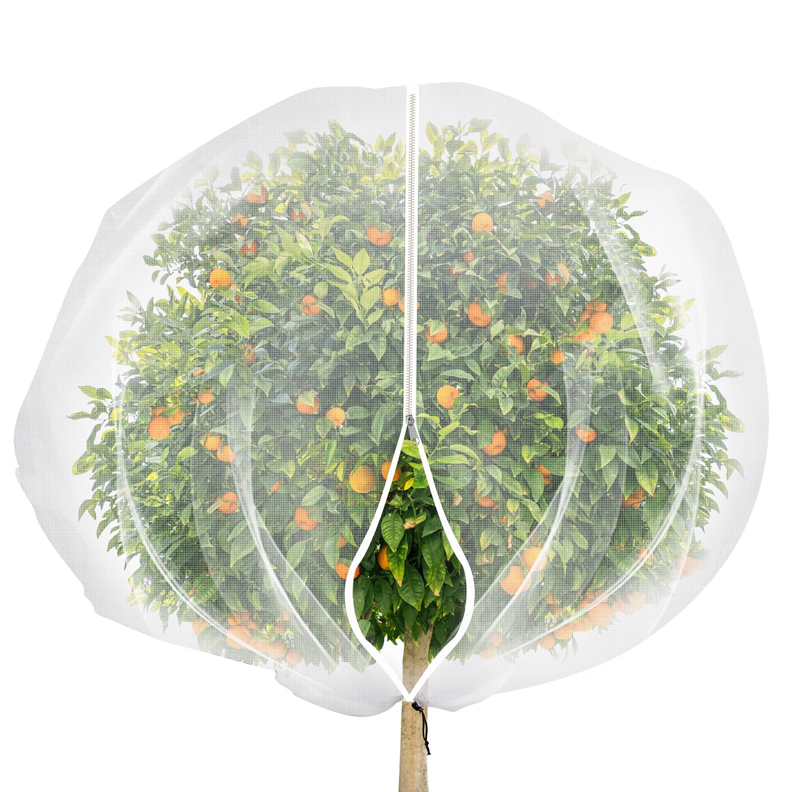 9.8 X 9.8 Ft Large Fruits Tree Netting Cover With Zipper And Drawstring,Garden Insect Netting Plant Cover Transparent Bird Plant