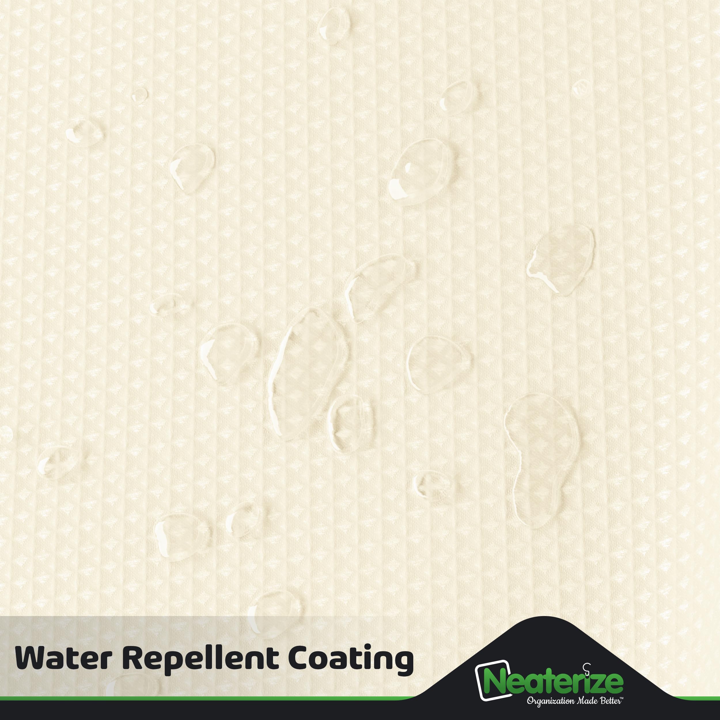 Neaterize Stall Shower Curtain Cream - Hotel Style Cream Shower Curtains For Bathroom With Waffle Design, 36X72 Inches - Fabric