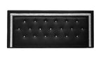 Best Master Furniture Hope Tufted Vinyl Upholstered Headboard, Queen/Full, Black