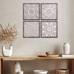 Tatuo 4 Pcs Wood Wall Art Wall Decor Farmhouse Wall Decor For Living Room Wooden Decorative Wood Panels Modern Wall Plaque For H