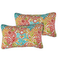Funhome Set Of 2 Patio Lumbar Pillows With Insert, 12   X20    Waterproof Fade Resistant Outdoor Lumbar Pillow, Decorative Garde