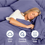 Split King Size 5 Piece Sheet Set - Extra Soft, Breathable & Cooling Sheets - Hotel Luxury Bed Sheets For Women & Men - Deep Pockets, Easy-Fit & Wrinkle-Free Sheets - French Violet Oeko-Tex Bed Sheets