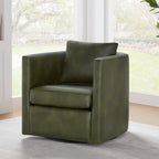 Comfort Pointe Sheldon Fern Green Faux Leather Swivel Barrel Chair