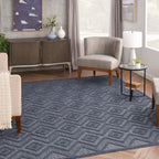 Nourison Versatile Indoor/Outdoor Navy Blue 8' X 10' Area Rug, Easy Cleaning, Non Shedding, Bed Room, Living Room, Dining Room, Deck, Backyard, Patio, High Traffic Area (8X10)