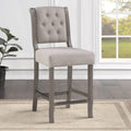 American Woodcrafters Kamelin Gray Wood Stationary Counter Height Bar Stool