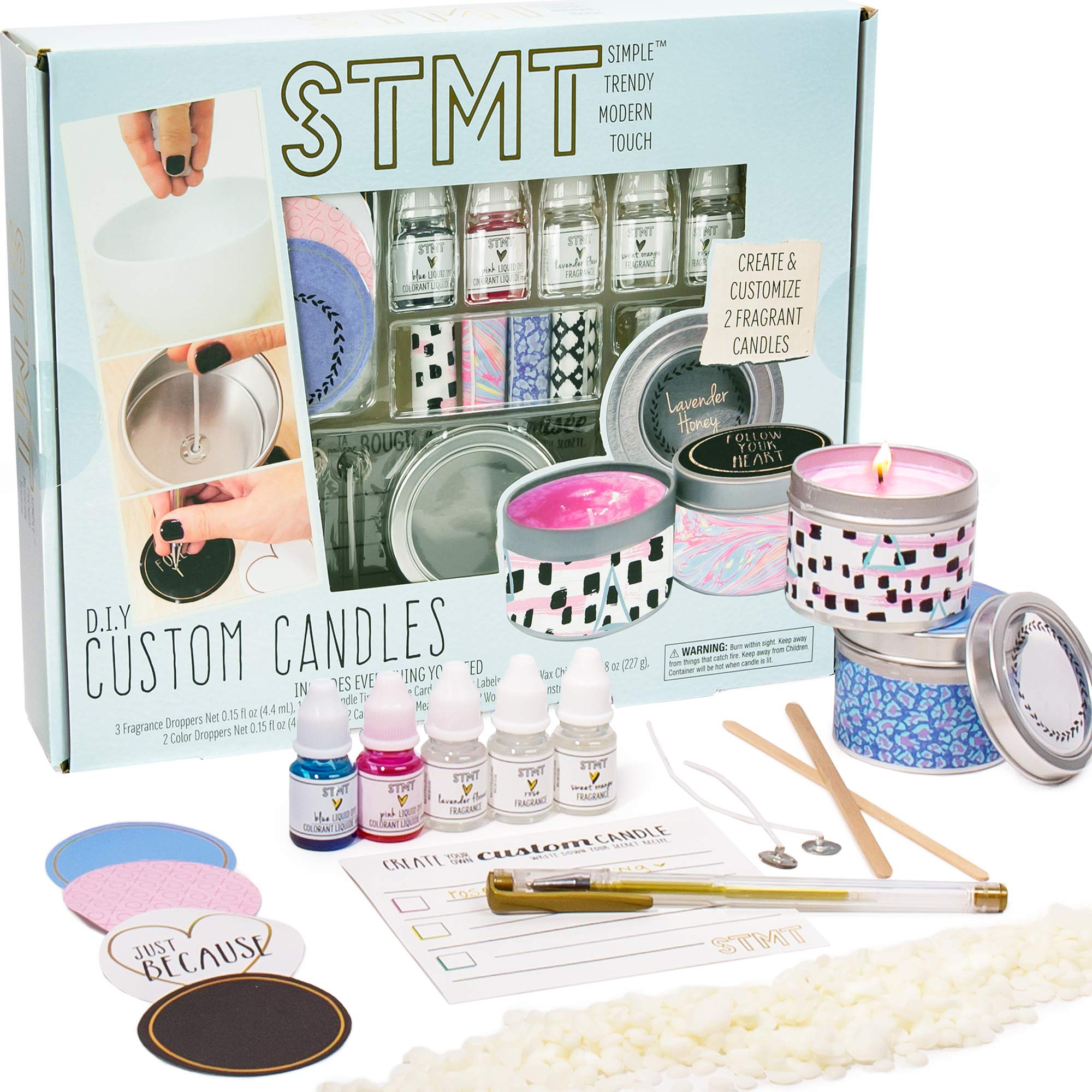 STMT D.I.Y. Custom Candles, Candle Maker Kit, DIY Candle Making Set, Make Your Own Candle Starter Kit for Kids, Ages 8+, Colors 