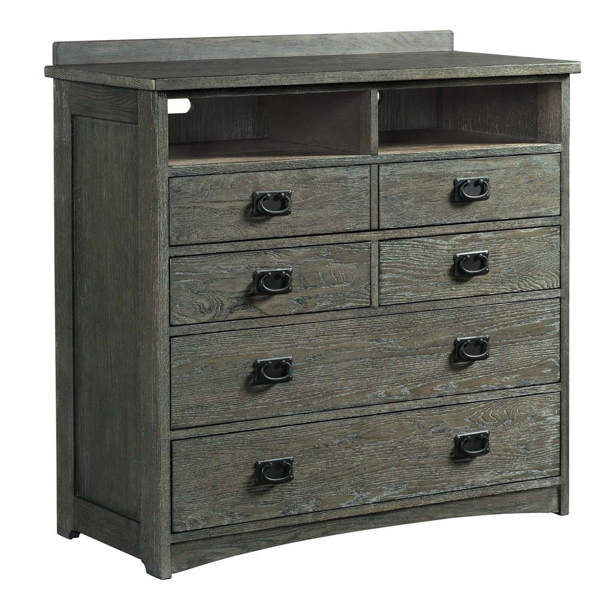 Intercon Oak Park 5 Drawer Media Chest Dresser, Dark Gray