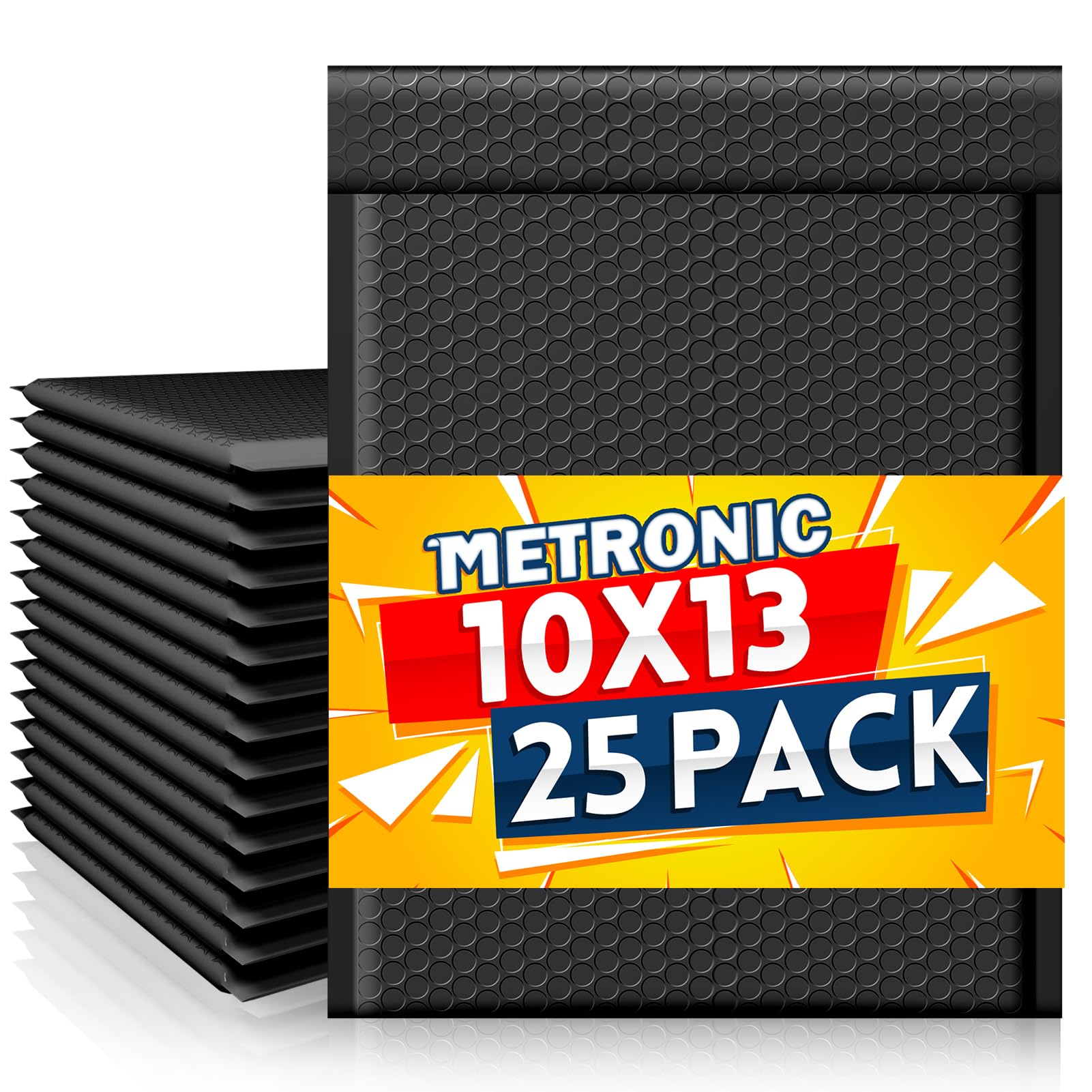 Metronic Bubble Mailer 10X13 ' Black 25Pack Waterproof Padded Envelopes Self Seal Large Bubble Mailers Cushioning Bubble Envelo