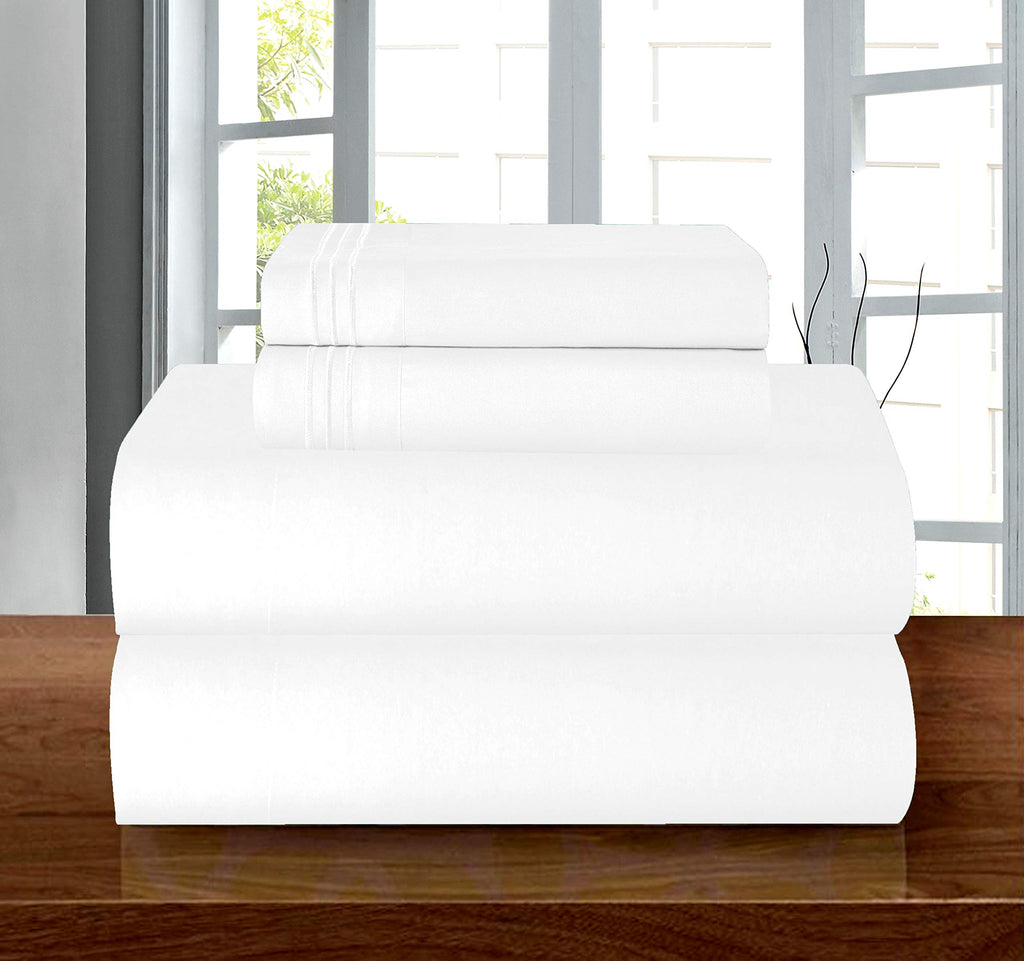 Elegant Comfort  1500 Thread Count Ultra Silky Soft Luxury 4 Pcs Sheet Set, Deep Pocket Up To 16' - Wrinkle Resistant - All Siz