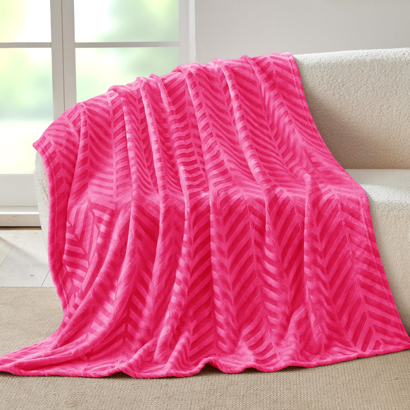 Whale Flotilla Flannel Fleece Throw Blanket For Couch Sofa Bed, Soft Velvet Lightweight Throws Plush Fluffy Chevron Design Decor