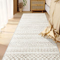 Runner Rug 2x7 Boho Geometric Area Rug: Washable Kitchen Rug Entryway Rug, Soft Non Slip Moroccan Long Hallway Rug for Bedroom B