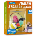 HIBAG 25 Gallon Jumbo Storage Bags, 35    x 24    Resealable Ziplock Clear Bags with Handle, Extra Large XL Heavy Duty for Cloth