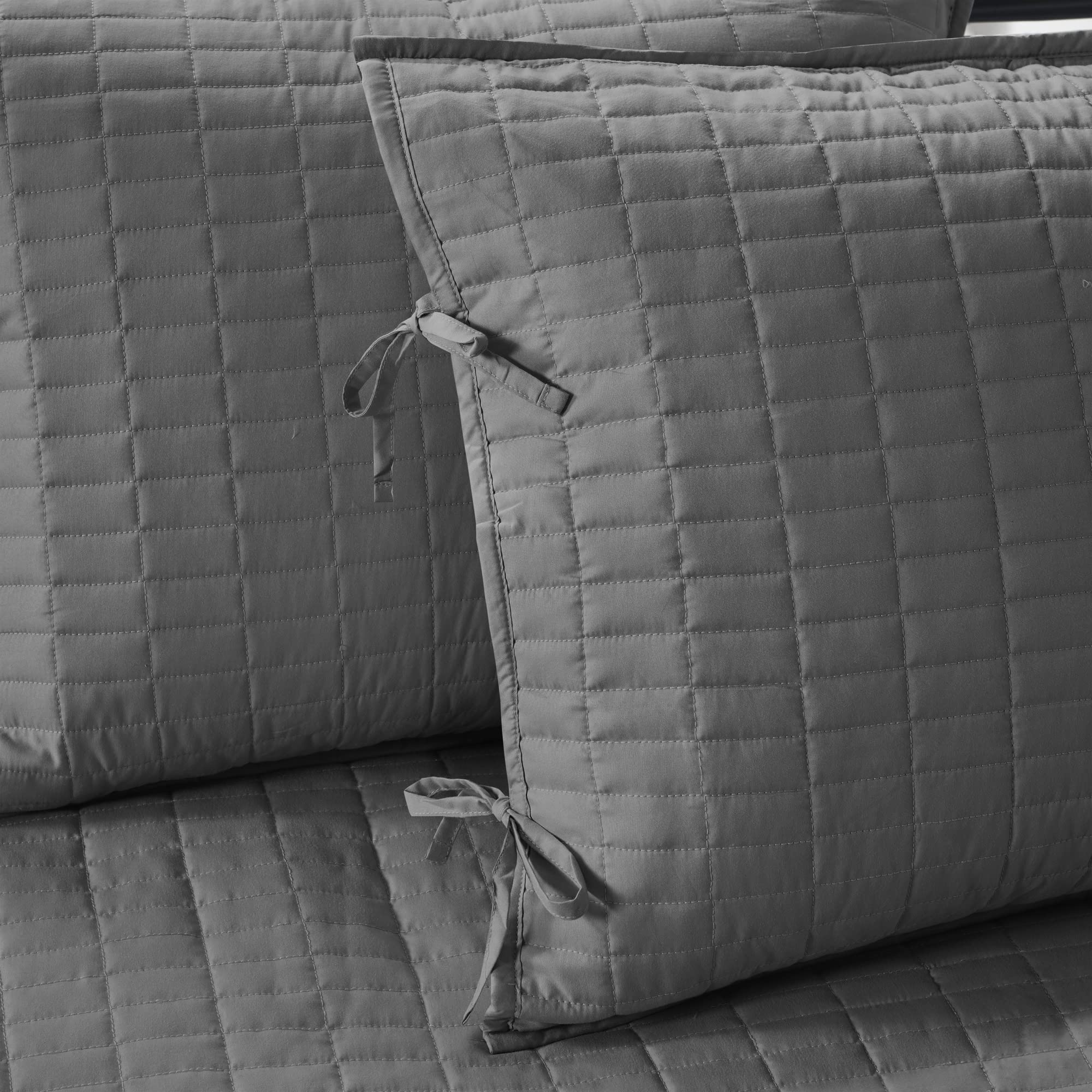 Comfort Spaces Daybed Cover- Luxe Double Sided -Quilting, All Season Cozy Bedding With Bedskirt, Matching Shams, 75'X39' Charcoa