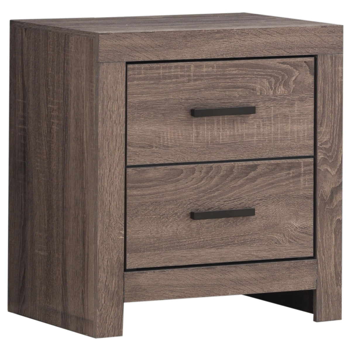 Coaster Home Furnishings Brantford Farmhouse Engineered Wood 2-Drawer Bedroom Nightstand Bedside Table Organizer Unit with USB Charging Outlet Barrel Oak 207042