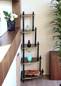 Charming Nest 5Tier Corner Shelf Stand Wooden Display Rack For Living Room, Bedroom, Bathroom & Office  SpaceSaving Corner Or