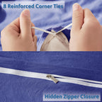 Nestl Royal Blue Duvet Cover Queen Size - Soft Prewashed Queen Duvet Cover Set, 3 Piece, With Zipper Closure, 1 Duvet Cover 90X90 Inches And 2 Pillow Shams - No Comforter