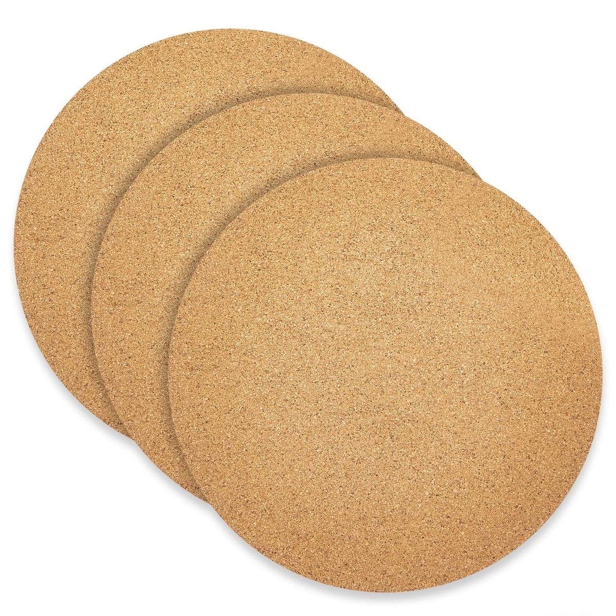Juvale Plant Cork Mat, Round Planter Plate For Home Decor, House Plants (12 In, 3 Pack)