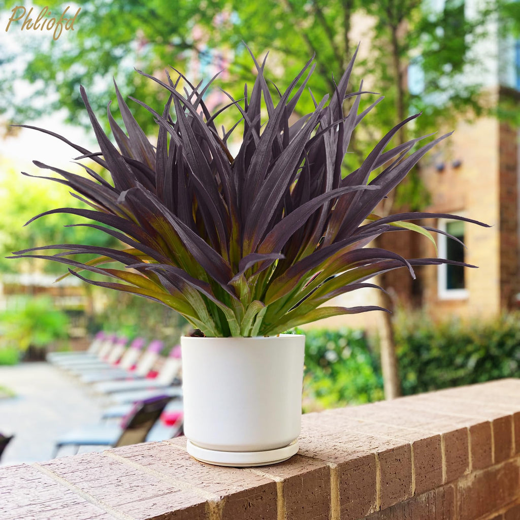 Phliofd 32 Pcs Artificial Grass Fake Grass Plants 17.3In Outdoor Plants Uv Resistant Faux Greenery Stems For Home Window Garden