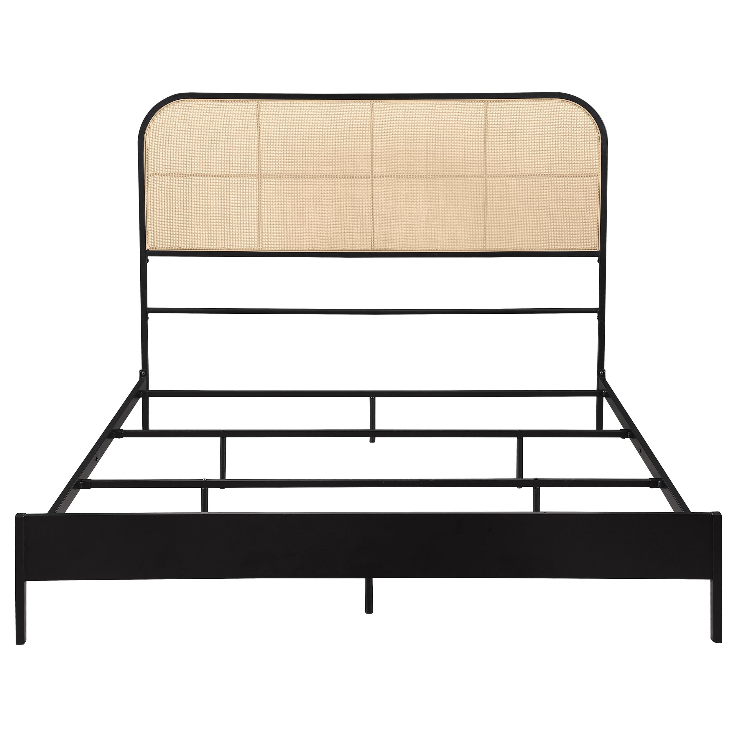 Coaster Home Furnishings Amherst Coastal Metal Queen Size Panel Bed Frame 46-inch Headboard Black 360351Q