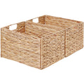 Vagusicc Wicker Storage Basket, Set of 2 HandWoven Storage Baskets for Organizing, Small Wicker Basket for Toilet Paper, Foldab