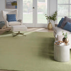 Nourison Essentials Indoor/Outdoor Green 10' X 14' Area -Rug, Easy -Cleaning, Non Shedding, Bed Room, Living Room, Dining Room, Backyard, Deck, Patio (10X14)