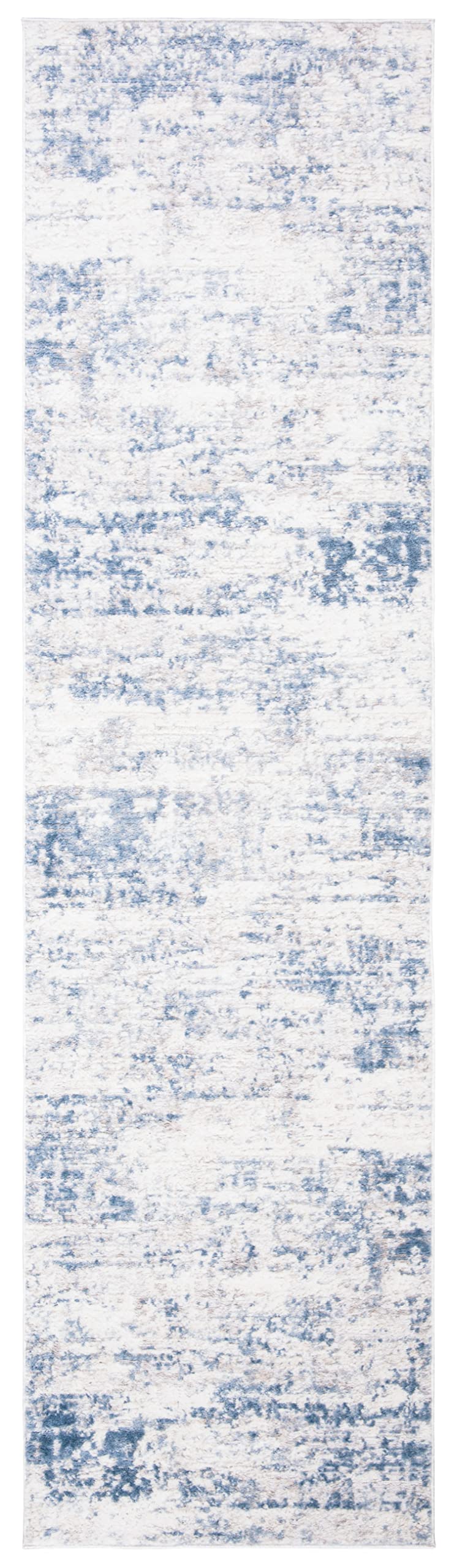 Safavieh Amelia Collection Runner Rug - 2'2'' X 14', Ivory & Blue, Modern Abstract Design, Non-Shedding & Easy Care, Ideal For H