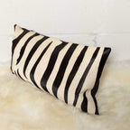 HomeRoots Cowhide, Microsuede, Polyfill 12' x 20' x 5' Zebra Black On Off White Cowhide - Pillow