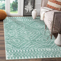 Wonnitar Moroccan 3x5 Area Rug, Sage Green Rug for Bedroom, Washable Farmhouse Kitchen Rug Non-Slip Living Room Throw Mat, Soft 