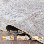 Jinchan Area Rug 3X10 Washable Rug Runner Rug Hallway Vintage Distressed Rug Kitchen Taupe Indoor Thin Rug Traditional Floral Pr