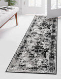Unique Loom Sofia Collection Area Rug - Salle Garnier (2 x 8 Runner, Black/ Ivory)
