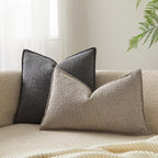 Juspurbet Grey Boucle Textured Lumbar Throw Pillow Covers Set Of 2 For Couch Bedroom Sofa Living Room Decorative Soft Euro Thick