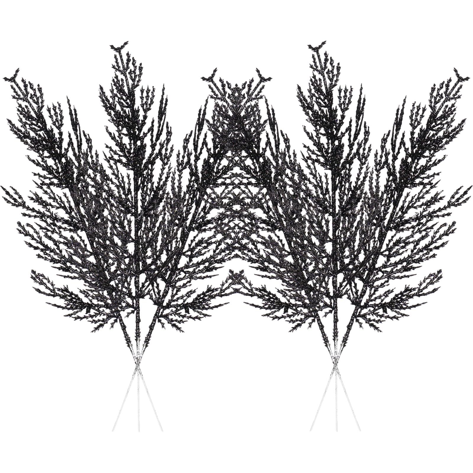 Christmas Glitter Stems 24pcs Artificial Pine Tree Picks for Christmas Tree Ornaments fillers, DIY Xmas Wreath, Crafts, Garland,